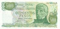 (,) Банкнота Аргентина 1975 год 500 песо "Хосе де Сан-Мартин" Decreto-Ley  UNC
