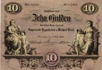 (№1865P-S164) Банкнота Германия 1865 год "10 Gulden"
