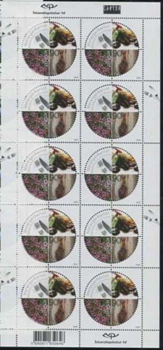 (№2005-1103) Лист марок Исландия 2005 год &quot;Европа СЕПТ гастрономические мини-лист второй&quot;, Гашеный