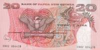 Банкнота Папуа-Новая Гвинея 2002 год 20 кина Райская птица   UNC