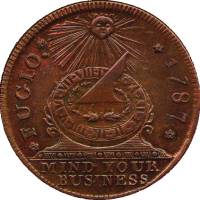 (1787) Монета США 1787 год 1 цент   Медь  XF