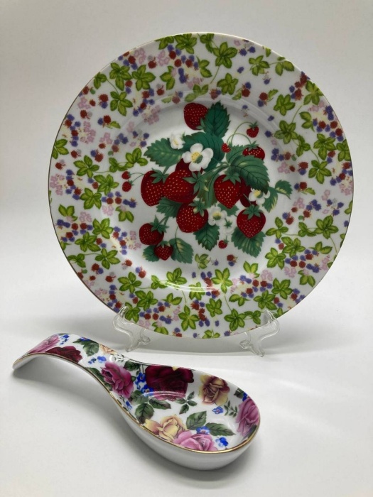 Декоративная тарелка, блюдо + ложка-подставка