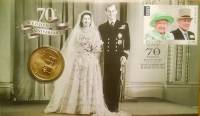 (2017) Монета Австралия 2017 год 1 доллар "Королевская свадьба. 70 лет"  Бронза  Буклет с маркой