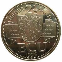 (№1995) Монета Нидерланды 1995 год 2 1/2 Ecu (Художник Винсент Ван Гог)