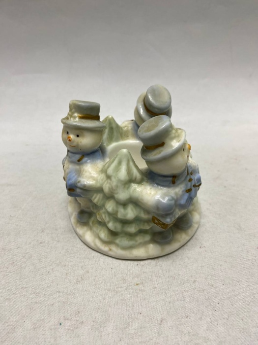 Подсвечник фарфоровый снеговики Голландия