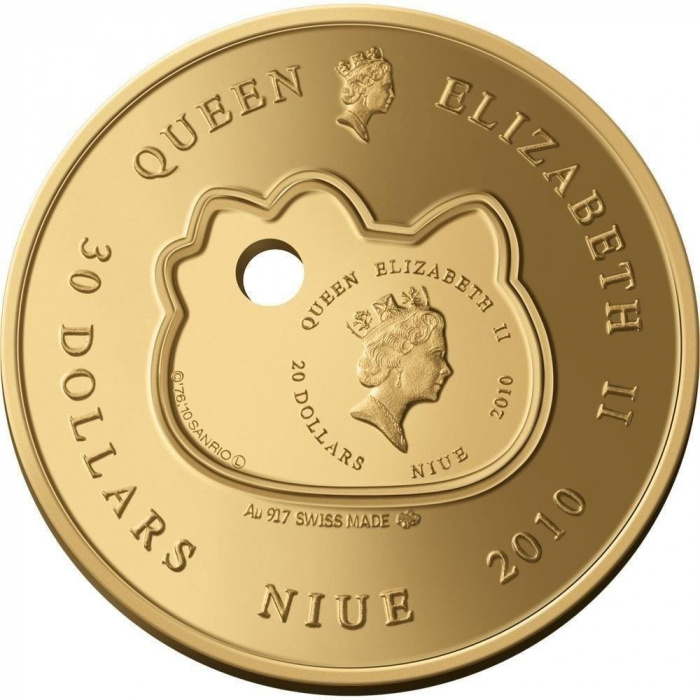 () Монета Остров Ниуэ 2010 год 20  &quot;&quot;   Биметалл (Платина - Золото)  AU