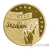 099 Монета Польша 2005 год 2 злотых Профсоюз Солидарность  Латунь  UNC