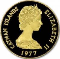 () Монета Каймановы острова 1977 год 500  ""   Биметалл (Платина - Золото)  UNC