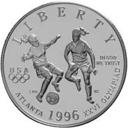 (1996s, футбол) Монета США 1996 год 50 центов   Олимпийские игры в Атланте Медь-Никель  UNC