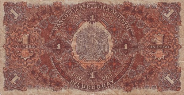 (№1896P-3a) Банкнота Уругвай 1896 год &quot;1 Peso&quot;
