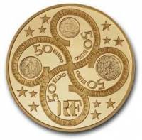 (№2003km1993) Монета Франция 2003 год 50 Euro (Первая годовщина Евро)