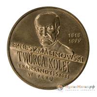 (022) Монета Польша 1999 год 2 злотых "Эрнест Малиновский"  Латунь  UNC