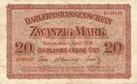 (№1918P-R131) Банкнота Германия 1918 год "20 Mark"