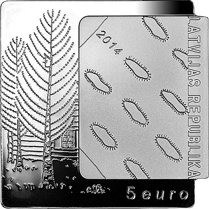 (2014) Монета Латвия 2014 год 5 евро &quot;Белая книга&quot;  Серебро Ag 925  PROOF