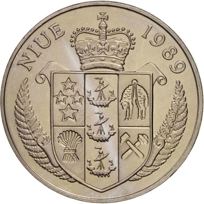 (1989) Монета Остров Ниуэ 1989 год 5 долларов &quot;Кубок Дэвиса&quot;  Медь-Никель  UNC