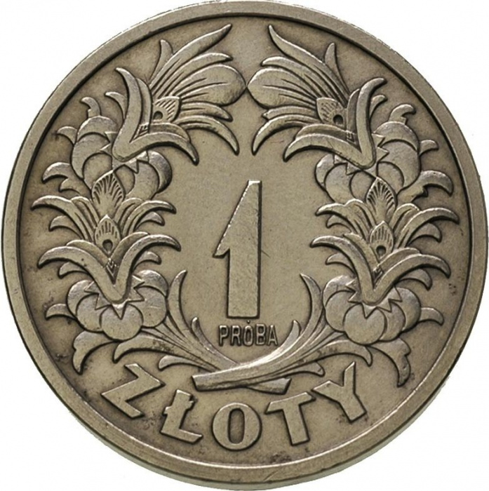 () Монета Польша 1929 год 1  &quot;&quot;   Никель  UNC