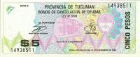 (№1999P-S2720 A) Банкнота Аргентина 1999 год "5 Pesos"