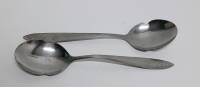 Набор ложек 2 шт., длина 22 см., нержавейка, СССР (сост. на фото)