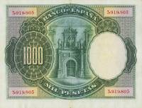  Банкнота Испания 1936 год 1 000     UNC