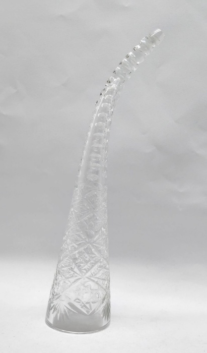 Рог хрустальный декоративный 45 см СССР
