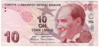 (2009) Банкнота Турция 2009 год 10 лир "Мустафа Кемаль Ататюрк"   VF