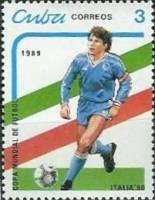 (1989-021) Марка Куба "Футбол (2)"    ЧМ по футболу 1990 Италия III O