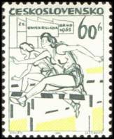 (1965-005) Марка Чехословакия "Бег с барьерами" ,  III O