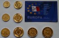 (8 монет) Набор монет Евро Мальта Разные года год  Позолота  Блистер