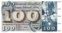 (№1965P-49g.3) Банкнота Швейцария 1965 год "100 Franken/Francs/Franchi" (Подписи: Brenno Galli  Iklé