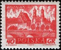 (1960-044) Марка Польша "Познань"   Исторические города №1 III Θ