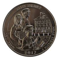 039d Монета США 2017 год 25 центов Остров Эллис  Медь-Никель  UNC