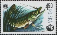 (1979-020) Марка Польша "Щука "    100 лет спортивной рыбалке II Θ