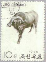 (1975-003) Марка Северная Корея "Буйвол"   Зоопарк Пхеньяна III Θ