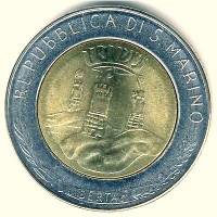 () Монета Сан-Марино 1982 год 500  ""   Биметалл  UNC