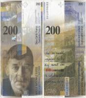 2006 Банкнота Швейцария 200 франков Шарль Фердинанд Рамю Raggenbass - Blattner  VF