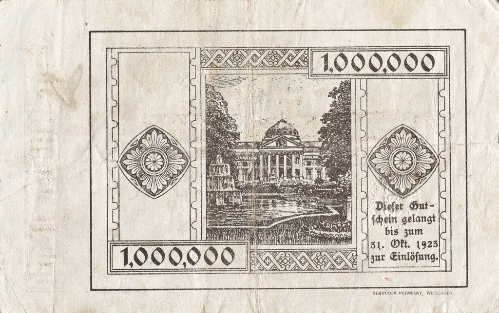 (№1923) Банкнота Германия 1923 год &quot;1,000,000 Mark&quot;