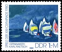 (1980-058) Марка Германия (ГДР) "Парусный спорт"    Летние ОИ 1980, Москва III O