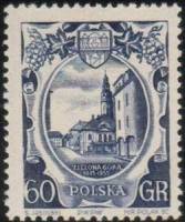 (1955-052) Марка Польша "Ратуша в Зелёна-Гуре"   10-летие присоединения западных территорий II Θ