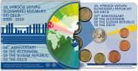 (2020, 9 монет) Набор монет Словакия 2020 год "20 лет вступления в ОЭСР"  Буклет