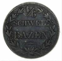 (№1842km16 (graubunden)) Монета Швейцария 1842 год 1/6 Batzen