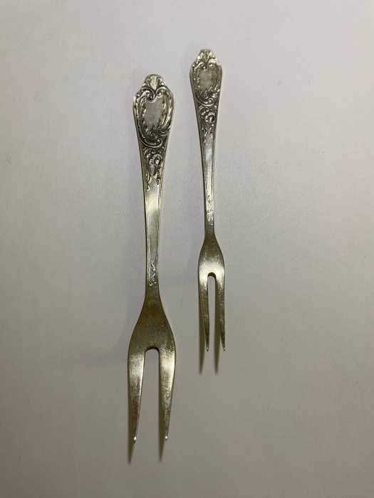 Вилка сервировочная 2 шт, серебро 875 пр. СССР