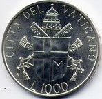 () Монета Ватикан 1986 год 1000 лир ""   AU