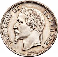() Монета Франция 1866 год 2  ""   Биметалл (Серебро - Ниобиум)  AU