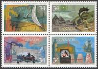(№1986-1004) Лист марок Канада 1986 год "Разведка Канады", Гашеный