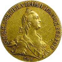(1774, СПБ ТI) Монета Россия-Финдяндия 1774 год 10 рублей  Тип 2 Золото Au 917  VF