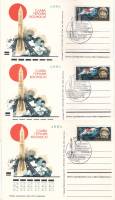 1973-009 Почтовая карточка СССР Полёт В.В. Терешковой на корабле Восток-6 10 лет  3 шт ,  Разн виды 