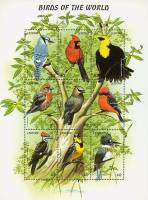 (№1999-1465) Лист марок Лесото 1999 год "Птицы мира Мино 146573", Гашеный