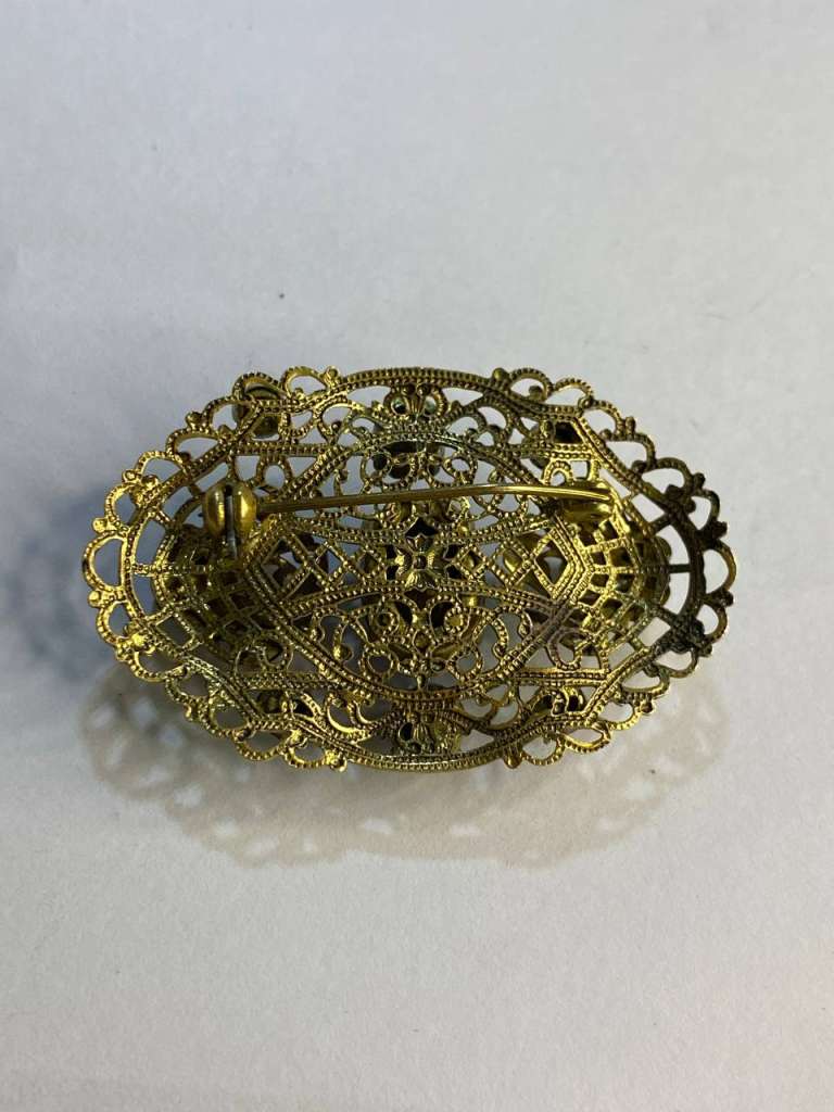Брошь филигранная винтаж Чехословакия