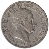(1840A) Монета Германия (Пруссия) 1840 год 1 талер "Фридрих Вильгельм III"  Серебро Ag 750  VF