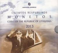 (2013, 6м + жетон) Набор монет Литва 2013 год "Летчики"   UNC